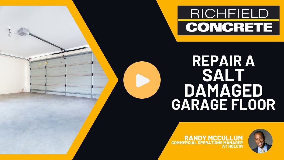 salt-damaged concrete garage floor